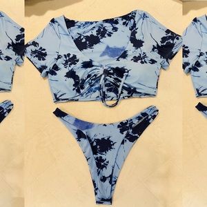 Sunny Bunny Swim blue tie-dye bikini S Small